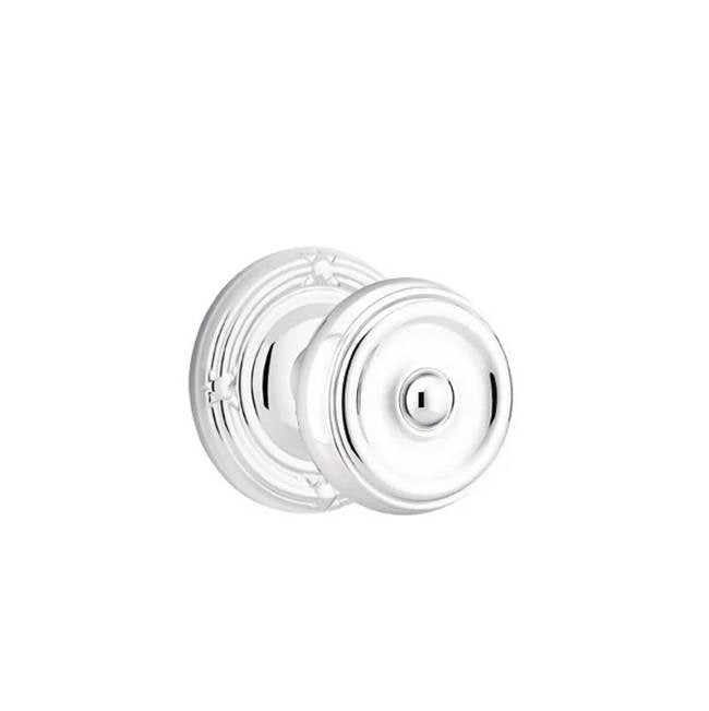 Emtek - Concealed, Privacy, Ribbon and Reed Rosette, Waverly Knob, US26 - Polished Chrome