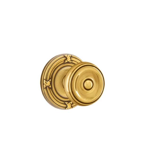 Emtek - Concealed, Privacy, Ribbon and Reed Rosette, Waverly Knob, US7 - French Antique