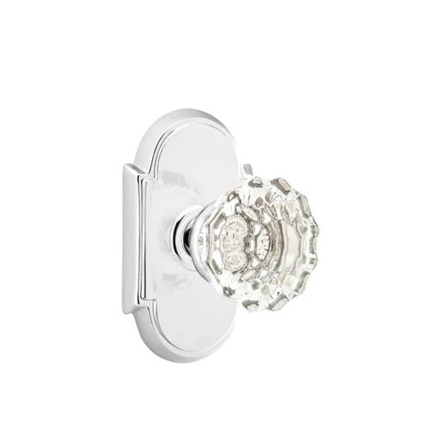 Emtek - Concealed, Passage, No.8 Rosette, Astoria Clear Knob, US26 - Polished Chrome