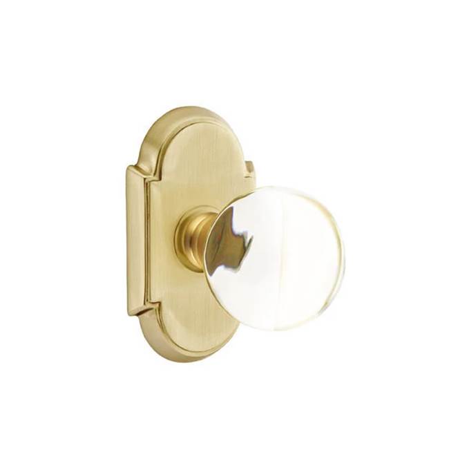 Emtek - Passage, No.8 Rosette, Bristol Crystal Knob, US4 - Satin Brass