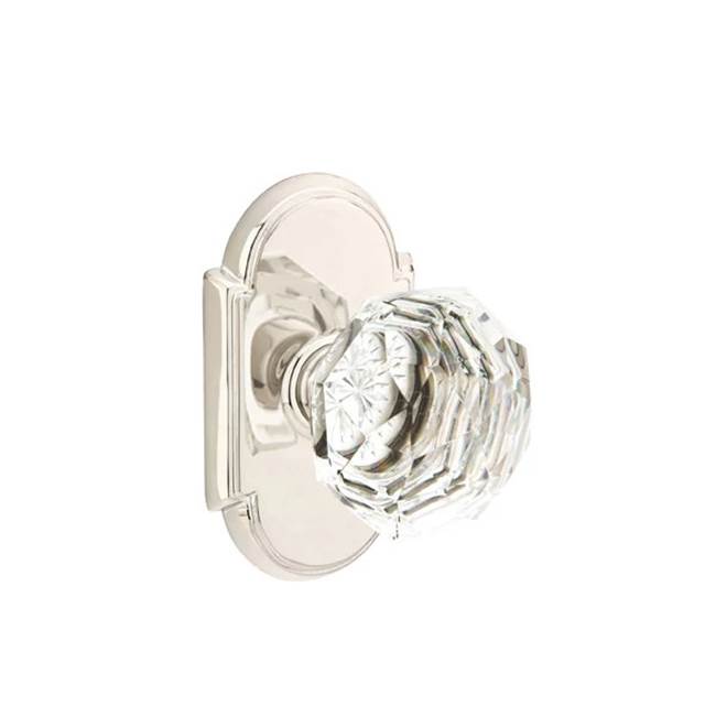 Emtek - Dummy, No.8 Rosette, Diamond Crystal Knob, US14 - Polished Nickel