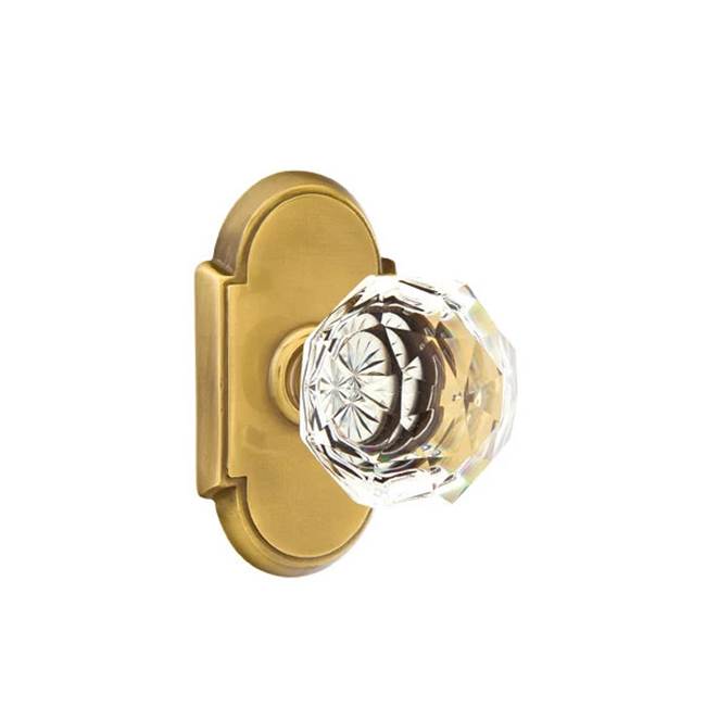 Emtek - Concealed, Privacy, No.8 Rosette, Diamond Crystal Knob, US7 - French Antique