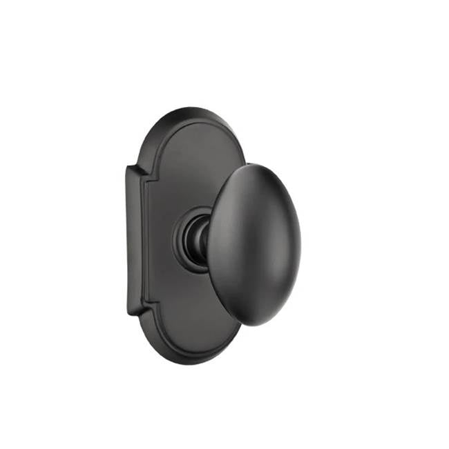 Emtek - Concealed, Passage, No.8 Rosette, Egg Knob, US19 - Flat Black