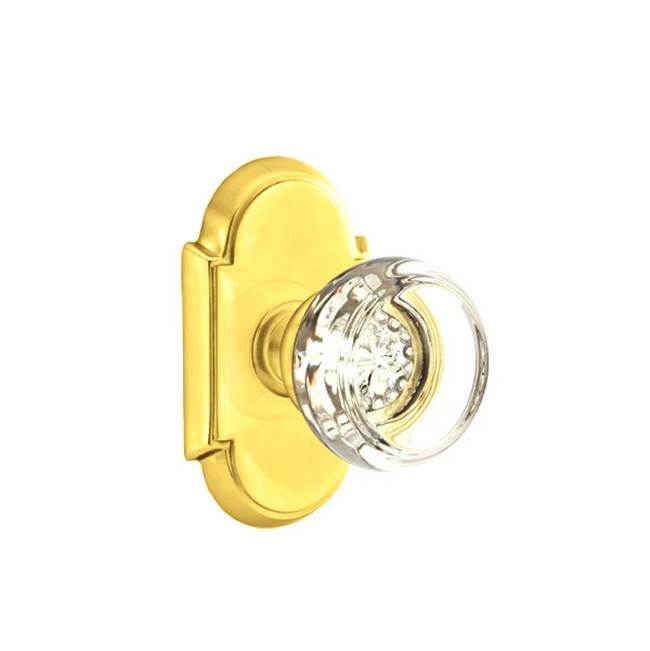 Emtek - Privacy, No.8 Rosette, Georgetown Crystal Knob, US3NL - Unlacquered Brass