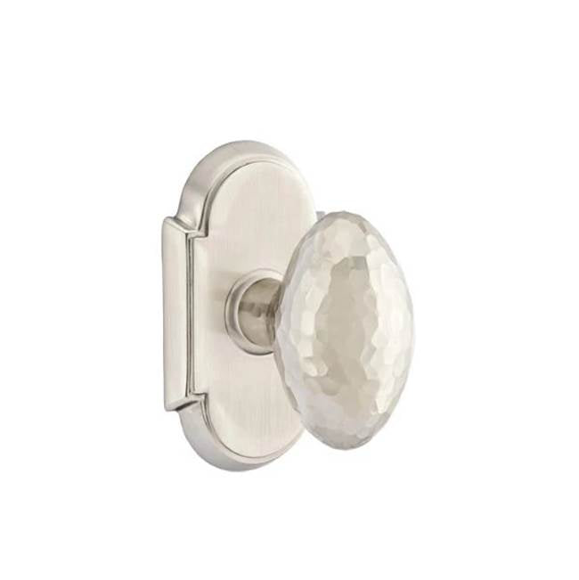 Emtek - Dummy, No.8 Rosette, Hammered Egg Knob, US15 - Satin Nickel