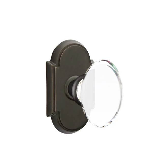 Emtek - Privacy, No.8 Rosette, Hampton Crystal Knob, US10B - Oil Rubbed Bronze