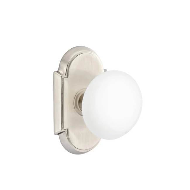 Emtek - Dummy, No.8 Rosette, Ice White Knob, US15 - Satin Nickel