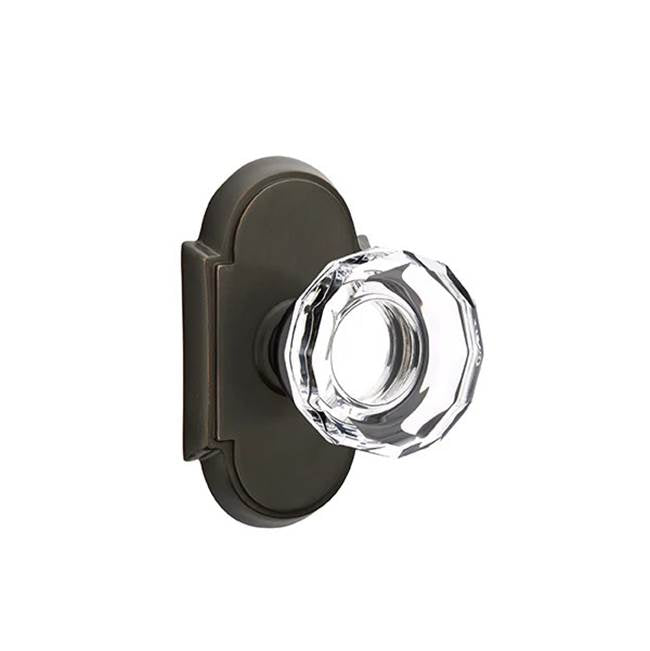 Emtek - Passage, No.8 Rosette, Lowell Crystal Knob, US10B - Oil Rubbed Bronze