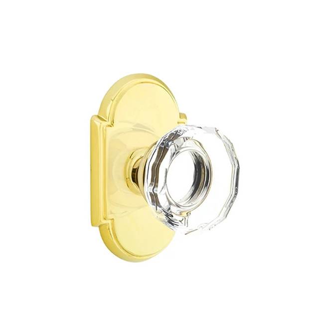Emtek - Dummy, No.8 Rosette, Lowell Crystal Knob, US3 Lifetime - Polished Brass