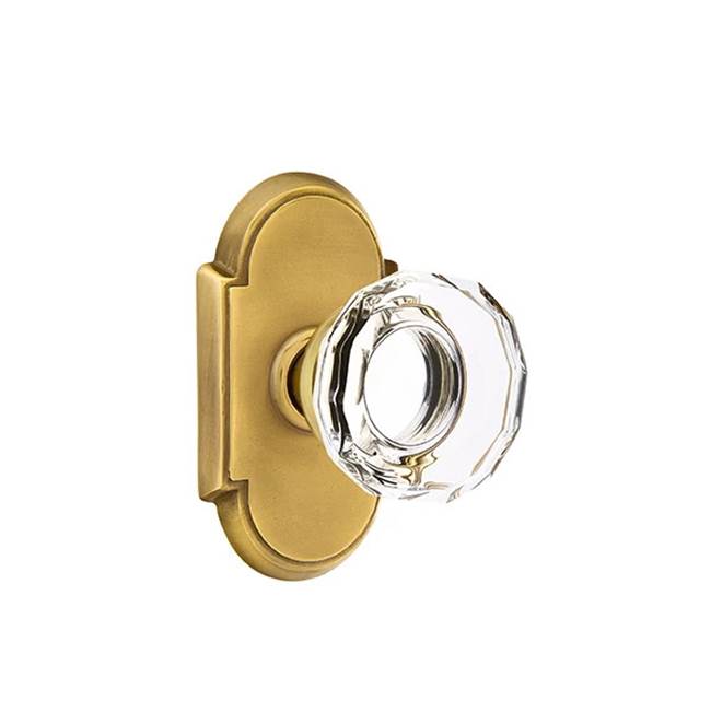 Emtek - Privacy, No.8 Rosette, Lowell Crystal Knob, US7 - French Antique