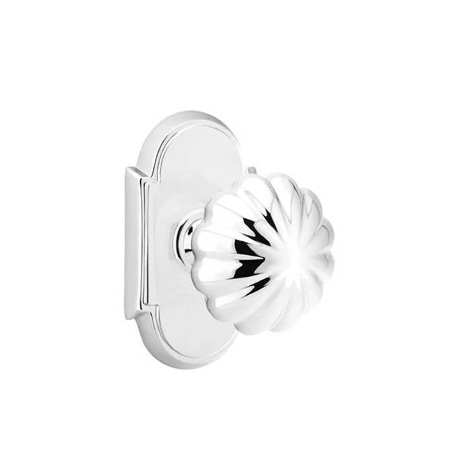 Emtek - Concealed, Privacy, No.8 Rosette, Melon Knob, US26 - Polished Chrome