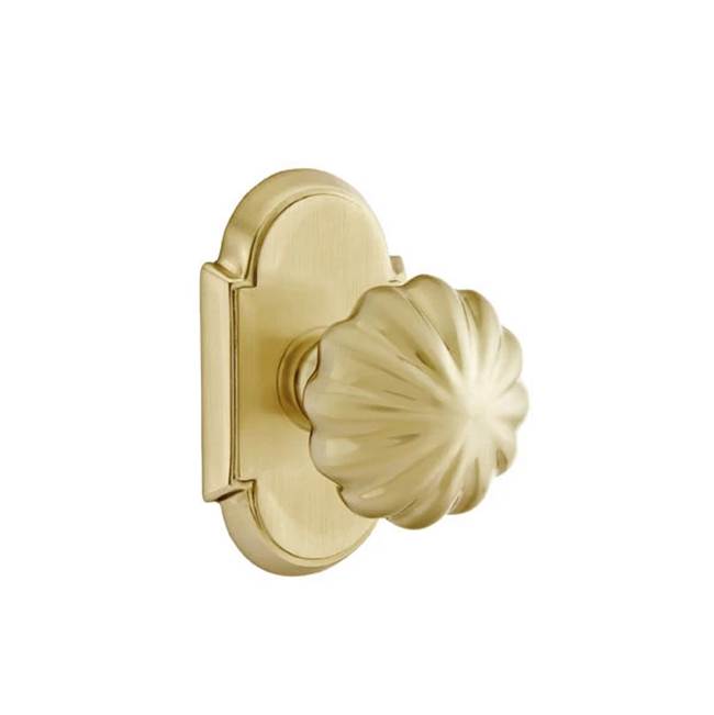 Emtek - Concealed, Privacy, No.8 Rosette, Melon Knob, US4 - Satin Brass