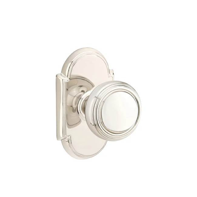 Emtek - Concealed, Passage, No.8 Rosette, Norwich Knob, US14 - Polished Nickel