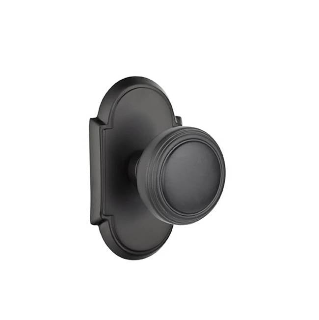 Emtek - Concealed, Passage, No.8 Rosette, Norwich Knob, US19 - Flat Black