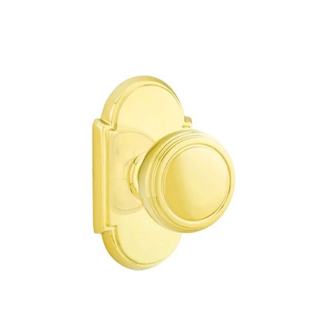 Emtek - Concealed, Passage, No.8 Rosette, Norwich Knob, US3 Lifetime - Polished Brass