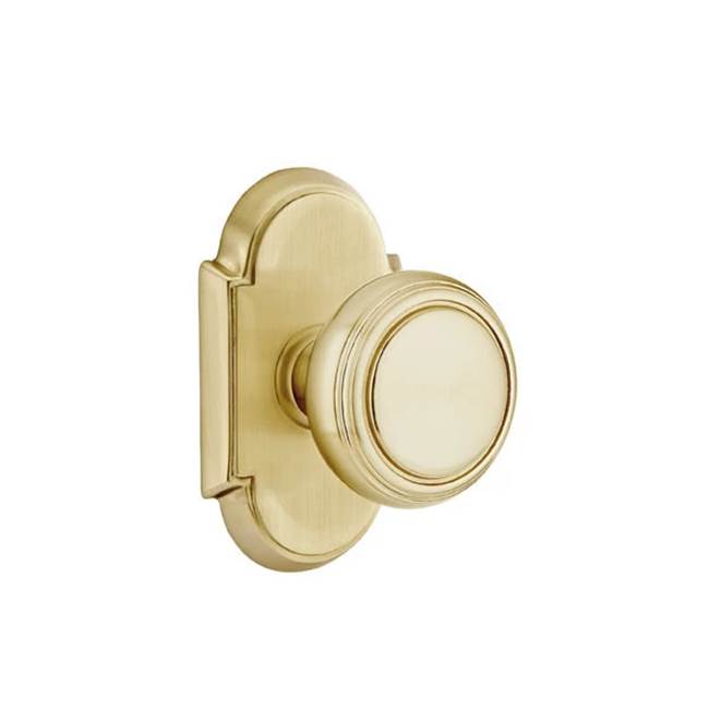 Emtek - Concealed, Passage, No.8 Rosette, Norwich Knob, US4 - Satin Brass