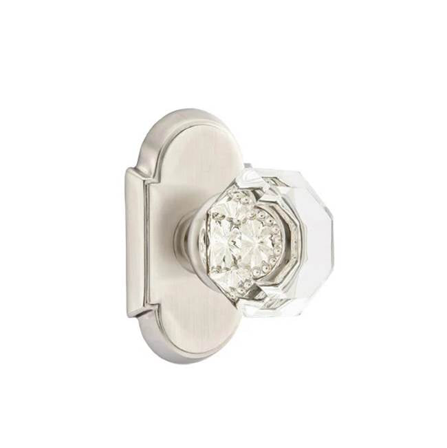 Emtek - Privacy, No.8 Rosette, Old Town Crystal Knob, US15 - Satin Nickel