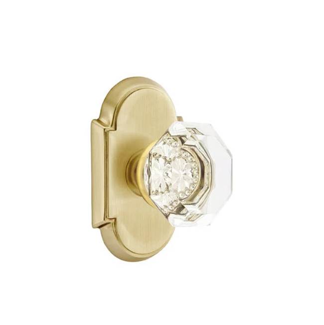 Emtek - Privacy, No.8 Rosette, Old Town Crystal Knob, US4 - Satin Brass