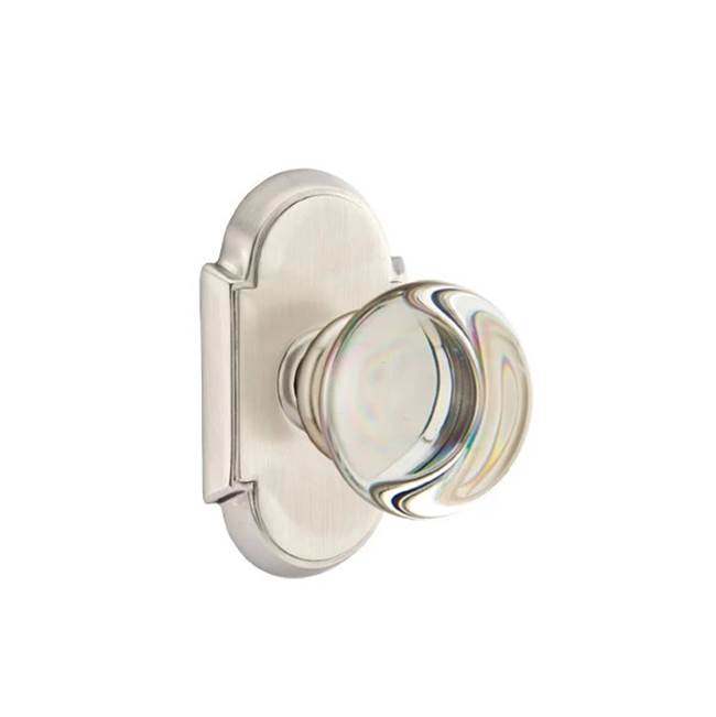Emtek - Privacy, No.8 Rosette, Providence Crystal Knob, US15 - Satin Nickel