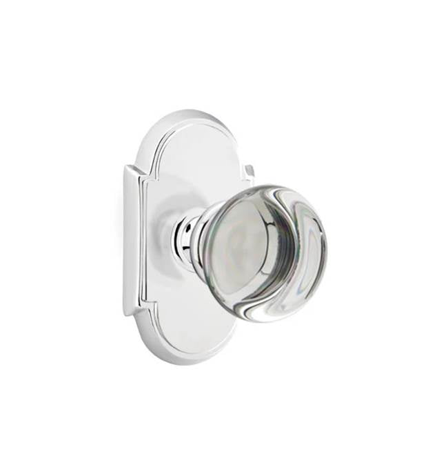 Emtek - Privacy, No.8 Rosette, Providence Crystal Knob, US26 - Polished Chrome