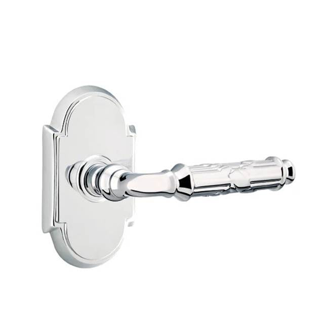 Emtek - Privacy, No.8 Rosette, Ribbon and Reed Lever, RH, US26 - Polished Chrome