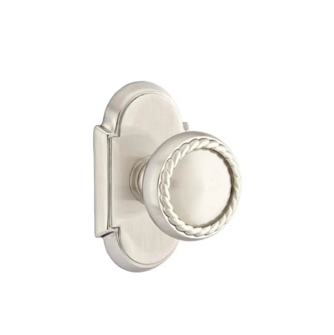 Emtek - Privacy, No.8 Rosette, Rope Knob, US15 - Satin Nickel