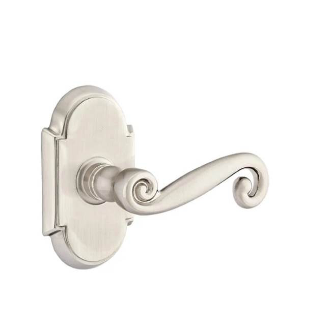Emtek - Passage, No.8 Rosette, Rustic Lever, RH, US15 - Satin Nickel
