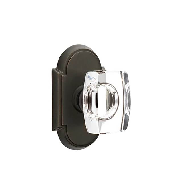 Emtek - Concealed, Passage, No.8 Rosette, Windsor Crystal Knob, US10B - Oil Rubbed Bronze