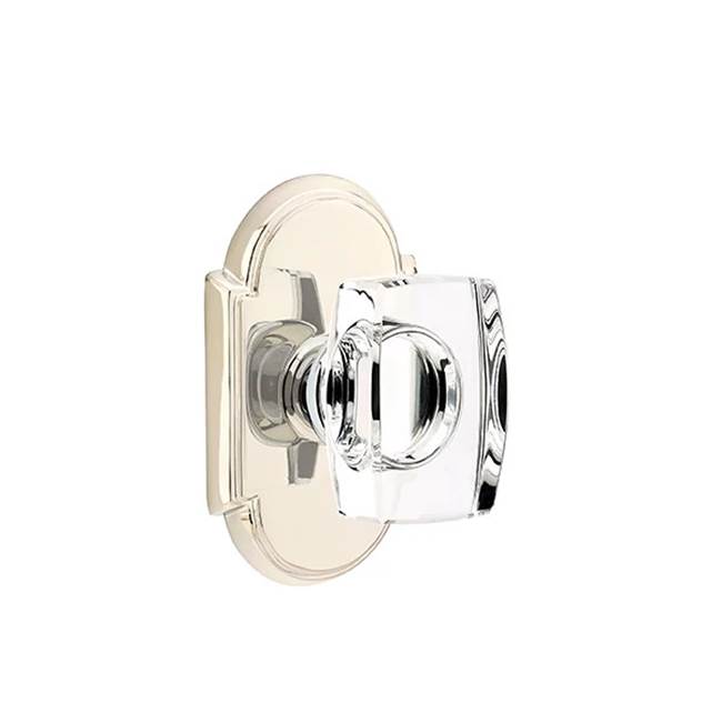 Emtek - Concealed, Passage, No.8 Rosette, Windsor Crystal Knob, US14 - Polished Nickel