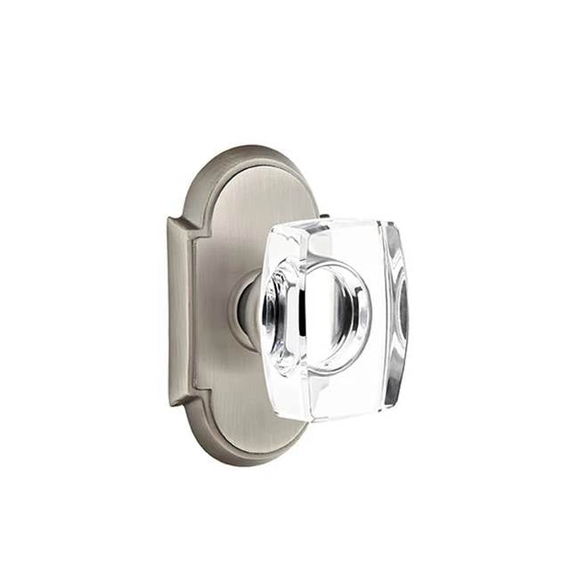 Emtek - Concealed, Passage, No.8 Rosette, Windsor Crystal Knob, US15A - Pewter