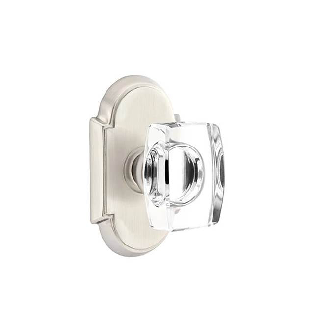 Emtek - Concealed, Passage, No.8 Rosette, Windsor Crystal Knob, US15 - Satin Nickel