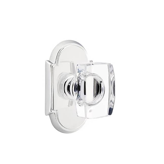 Emtek - Concealed, Passage, No.8 Rosette, Windsor Crystal Knob, US26 - Polished Chrome