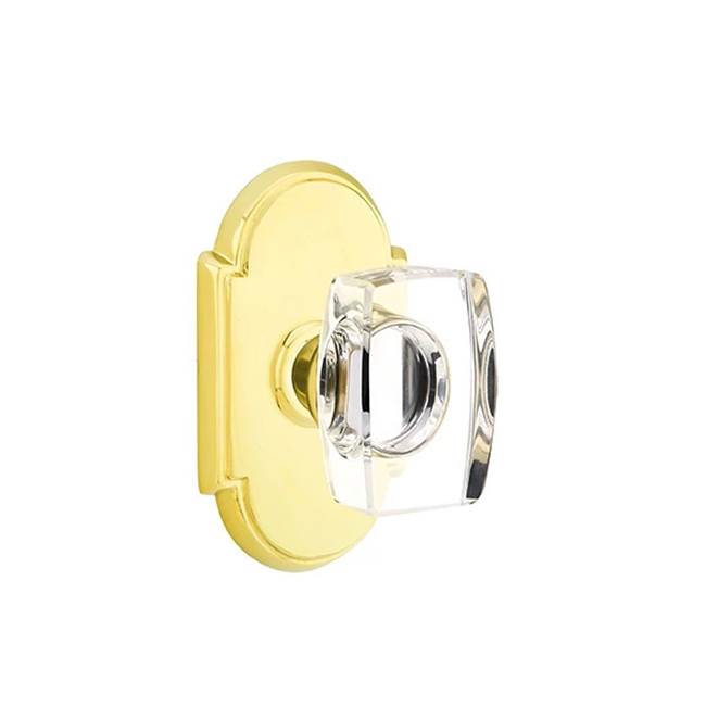 Emtek - Concealed Fastener, Passage, No.8 Rosette, Windsor Crystal Knob, US3NL - Unlacquered Brass