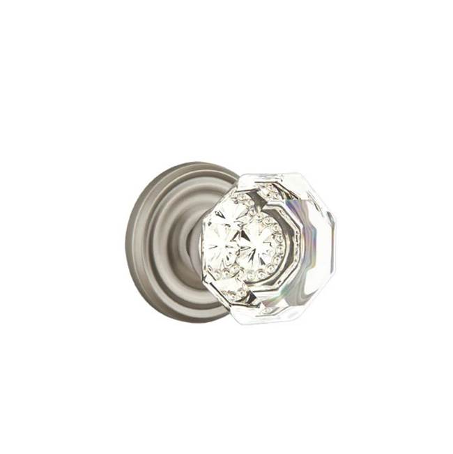 Emtek - Concealed, Privacy, Regular Rosette, Old Town Clear Knob, US15A - Pewter