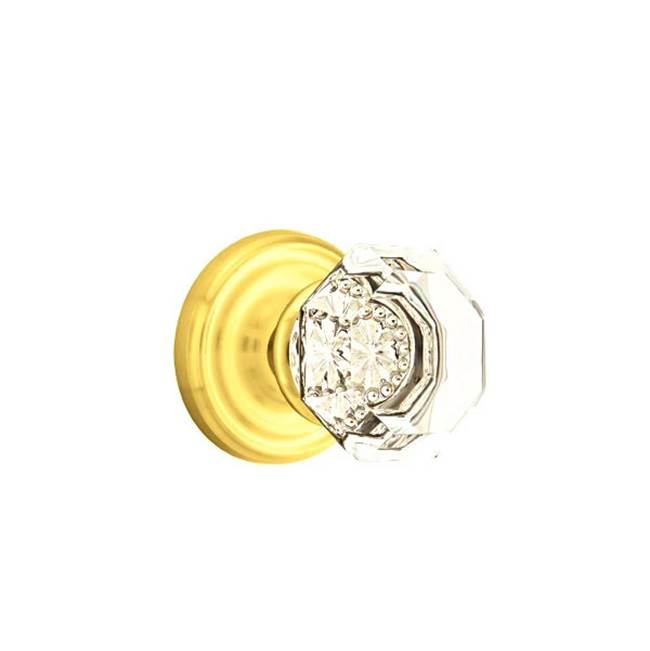 Emtek - Concealed, Privacy, Regular Rosette, Old Town Clear Knob, US3 Lifetime - Polished Brass