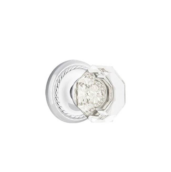 Emtek - Dummy, Rope Rosette, Old Town Crystal Knob, US26 - Polished Chrome