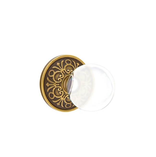 Emtek - Privacy, Lancaster Rosette, Bristol Crystal Knob, US7 - French Antique