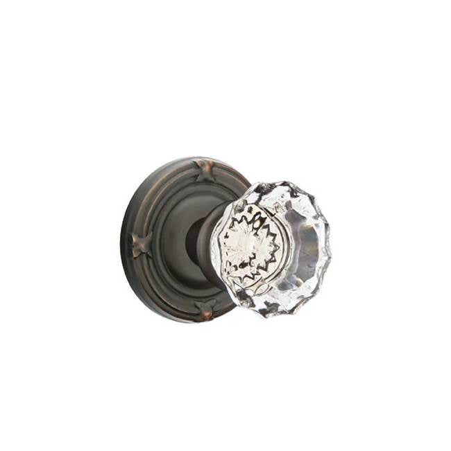 Emtek - Privacy, Ribbon and Reed Rosette, Astoria Crystal Knob, US10B - Oil Rubbed Bronze
