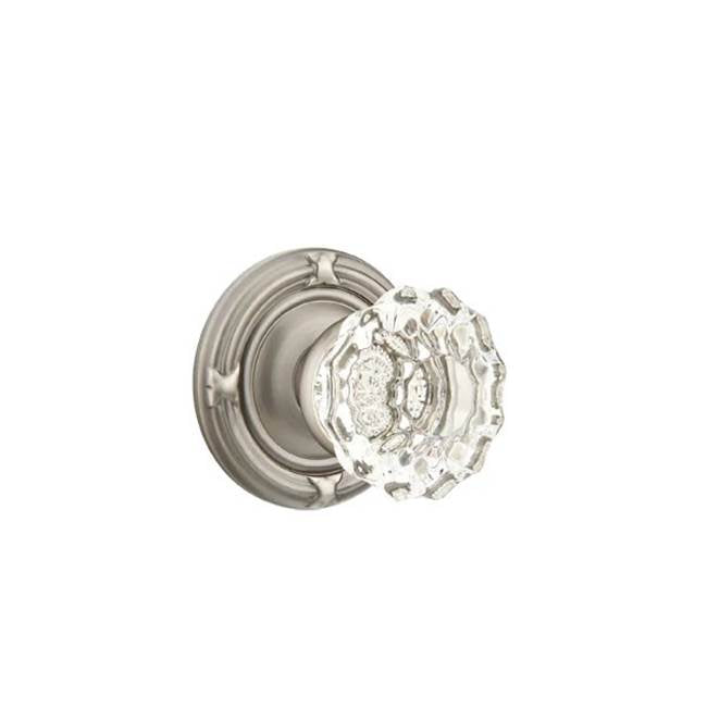 Emtek - Privacy, Ribbon and Reed Rosette, Astoria Crystal Knob, US15A - Pewter