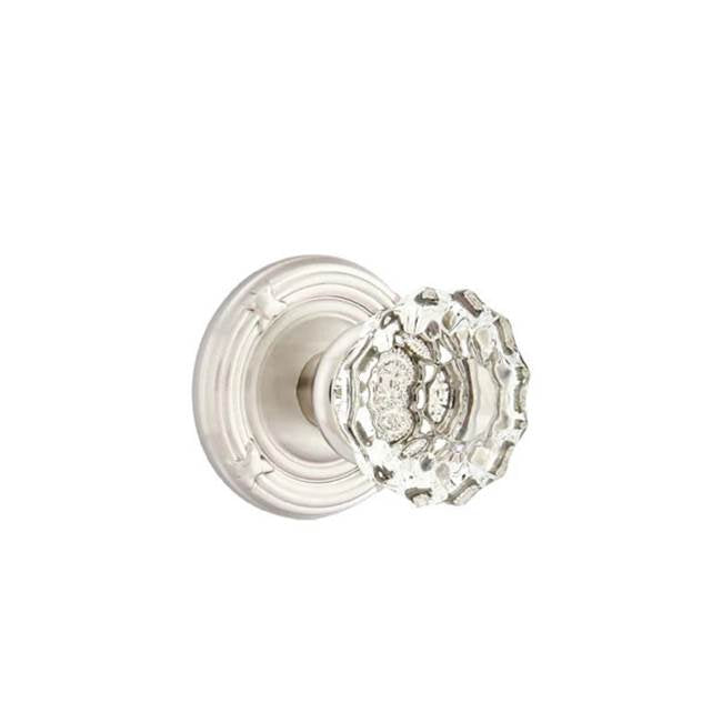 Emtek - Privacy, Ribbon and Reed Rosette, Astoria Crystal Knob, US15 - Satin Nickel