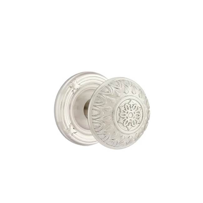Emtek - Passage, Ribbon and Reed Rosette, Lancaster Knob, US15 - Satin Nickel