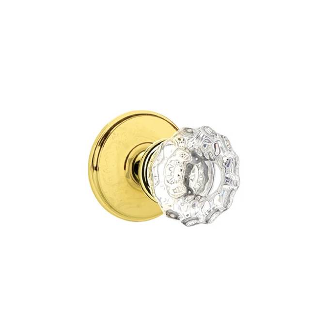 Emtek - Privacy, Watford Rosette, Astoria Crystal Knob, US3 - Polished Brass