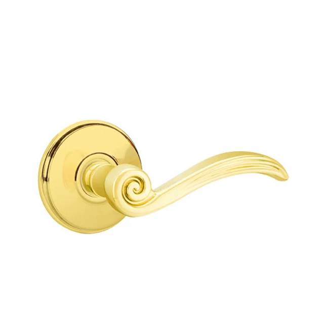 Emtek - Passage, Watford Rosette, Elan Lever, LH, US3NL - Unlacquered Brass