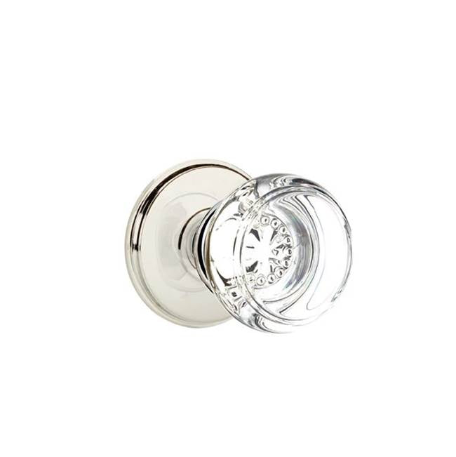 Emtek - Concealed, Privacy, Watford Rosette, Georgetown Crystal Knob, US14 - Polished Nickel
