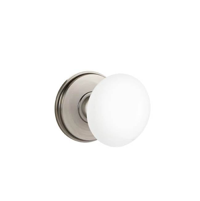 Emtek - Privacy, Watford Rosette, Ice White Porcelain Knob, US15A - Pewter