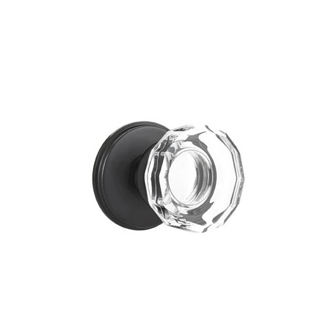 Emtek - Passage, Watford Rosette, Lowell Crystal Knob, US19 - Flat Black
