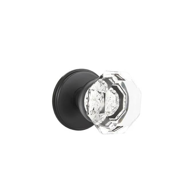 Emtek - Dummy, Watford Rosette, Old Town Crystal Knob, US19 - Flat Black