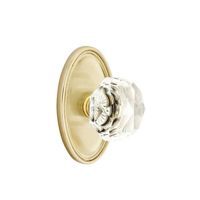 Emtek - Dummy, Oval Rosette, Diamond Crystal Knob, US4 - Satin Brass