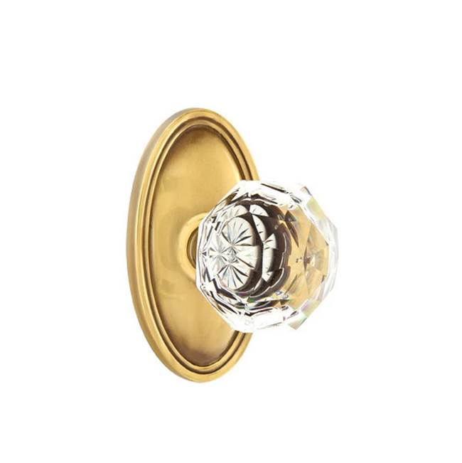 Emtek - Dummy, Oval Rosette, Diamond Crystal Knob, US7 - French Antique