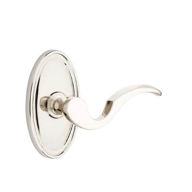 Emtek - Privacy, Oval Rosette, Cortina Lever, RH, US14 - Polished Nickel